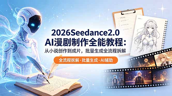 2026Seedance2.0 AI制作全能教程：从小说创作到成片，批量生成全流程拆解-资源站