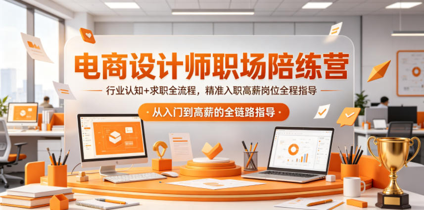 电商设计师职场陪练营,行业认知+求职全流程,精准入职高薪岗位全程指导-资源站