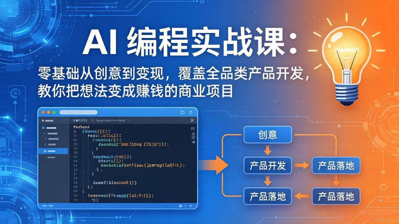 AI编程实战课-第三期-5月19更新：零基础从创意到变现，覆盖全品类产品开发，把想法变成赚钱项目-资源站