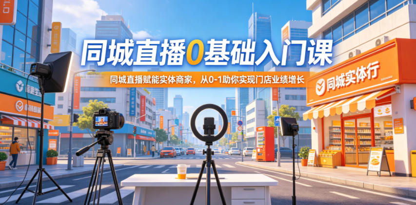 同城直播0基础入门课，同城直播赋能实体商家，从0-1助你实现门店业绩增长-资源站