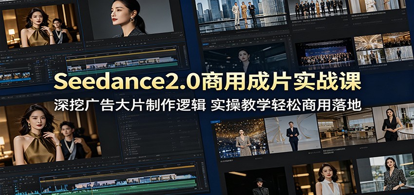 Seedance2.0商用成片实战课：深挖广告大片制作逻辑，实操教学轻松商用落地-资源站