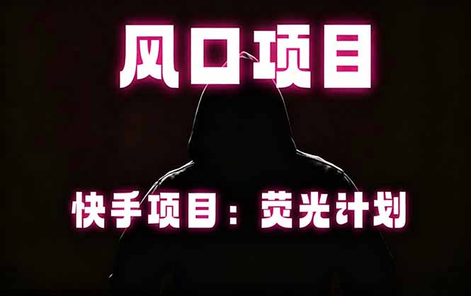 快手风口项目，荧光计划托管，长期稳定，适合批量做-资源站