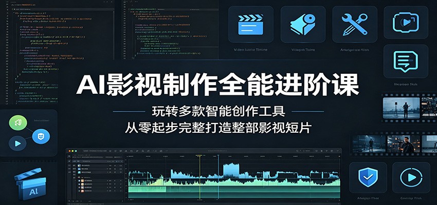 AI影视制作全能进阶课：玩转多款智能创作工具，从零起步完整打造整部影视短片-资源站