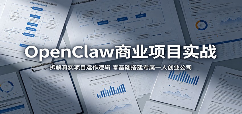 OpenClaw商业项目实战:拆解真实项目运作逻辑,零基础搭建专属一人创业公司-资源站