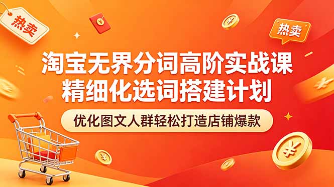 淘宝无界分词高阶实战课 精细化选词搭建计划 优化图文人群轻松打造店铺爆款-资源站