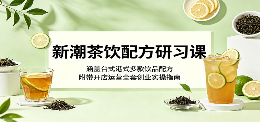 新潮茶饮配方研习课：涵盖台式港式多款饮品配方，附带开店运营全套创业实操指南-资源站