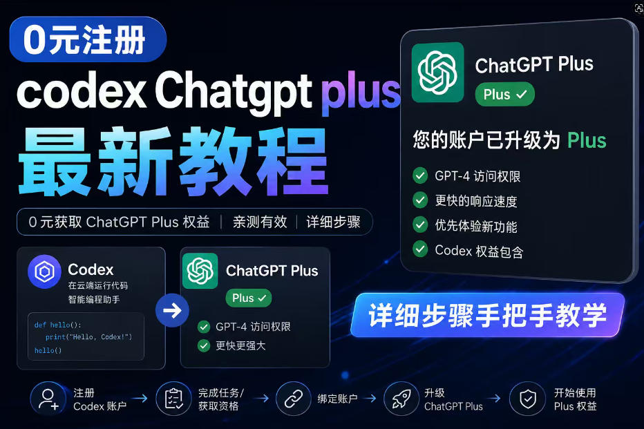 0元全自动注册codex gpt plus最新教程，0元获取GPT Plus权益，手把手详细教学-资源站