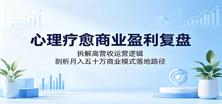 心理疗愈商业盈利复盘：拆解高营收运营逻辑，剖析月入五十万商业模式落地路径-资源站