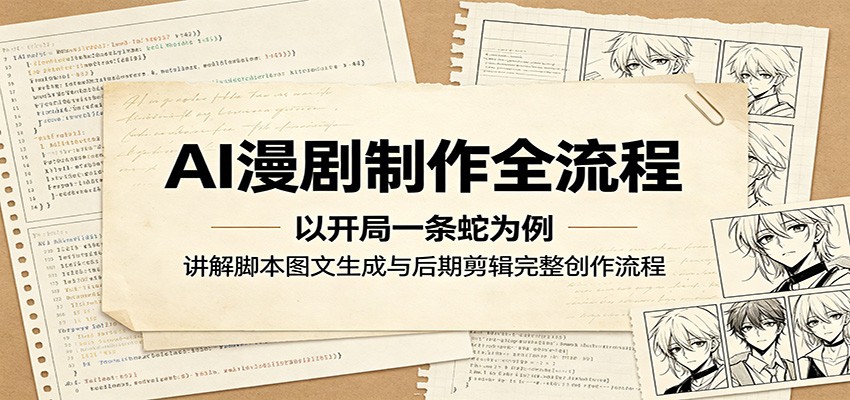 AI漫剧制作全流程：以开局一条蛇为例，讲解脚本图文生成与后期剪辑完整创作流程-资源站
