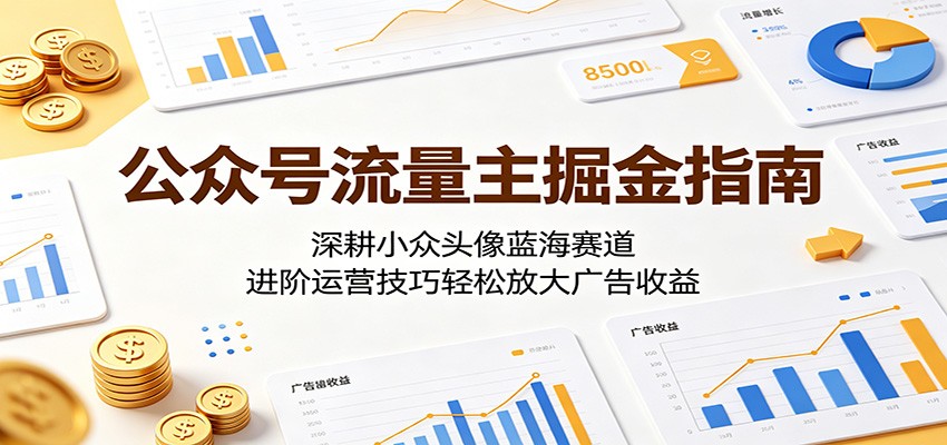 公众号流量主掘金指南：深耕小众头像蓝海赛道，进阶运营技巧轻松放大广告收益-资源站