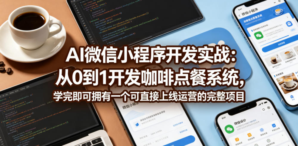 AI微信小程序开发实战:从0到1开发咖啡点餐系统,学完即可拥有一个可直接上线运营的完整项目-资源站