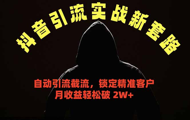 抖音引流实战新套路，挂机自动引流截流精准锁定客户，月收益破 2W+-资源站