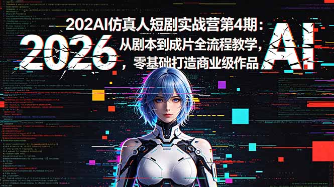 2026AI仿真人短剧实战营第4期:从剧本到成片全流程教学,零基础打造商业级作品-资源站