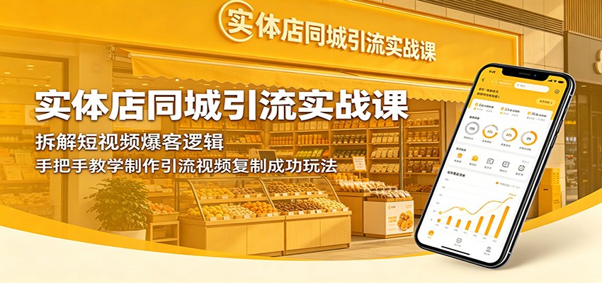 实体店同城引流实战课：拆解短视频爆客逻辑，手把手教学制作引流视频复制成功玩法-资源站