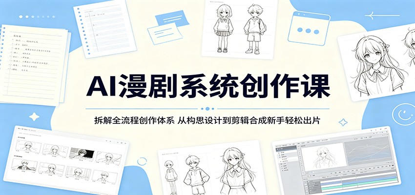 AI漫剧系统创作课：拆解全流程创作体系，从构思设计到剪辑合成新手轻松出片-资源站