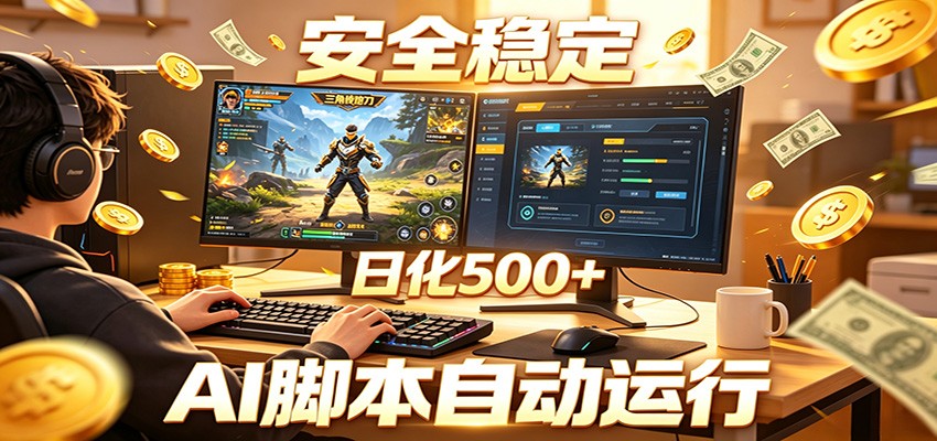 三角洲全自动挂机，AI脚本躺赚，日化500+-资源站