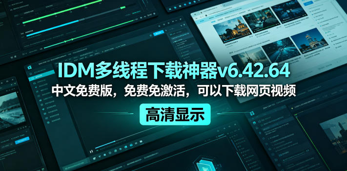 IDM多线程下载神器v6.42.64中文免费版,免费免激活,可以下载网页视频(例如飞书文档内的视频)-资源站