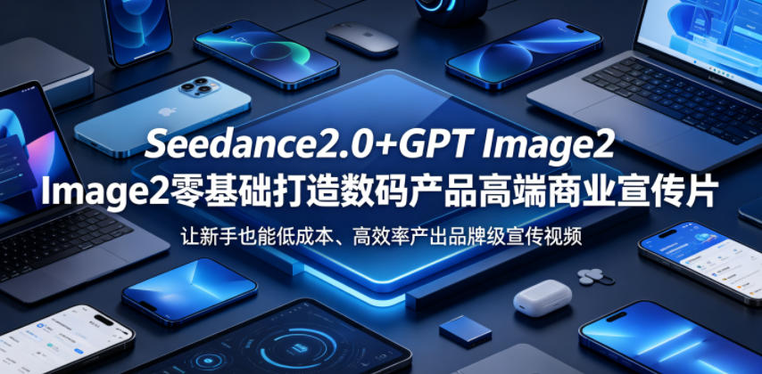 Seedance2.0+GPT Image2零基础打造数码产品高端商业宣传片，让新手也能低成本、高效率产出品牌级宣传视频-资源站