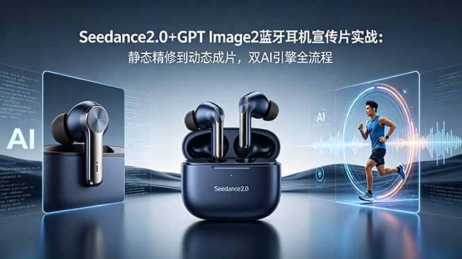 Seedance2.0+GPT Image2蓝牙耳机宣传片实战：静态精修到动态成片，双AI引擎全流程-资源站