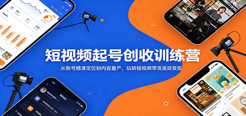 短视频起号创收训练营：从账号精准定位到内容量产，玩转短视频带货高效变现-资源站