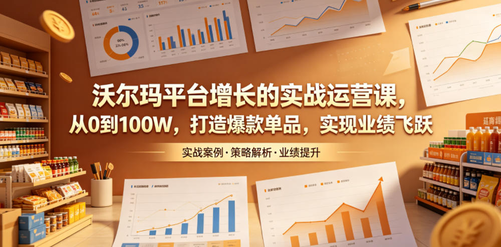 沃尔玛平台增长的实战运营课，从0到100W，打造爆款单品，实现业绩飞跃-资源站