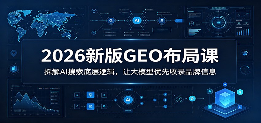 2026新版GEO布局课：拆解AI搜索底层逻辑，让大模型优先收录品牌信息-资源站