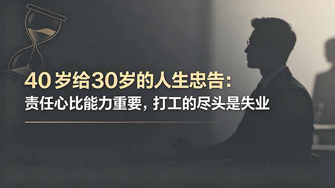 付费文章：40岁给30岁的人生忠告：责任心比能力重要，打工的尽头是失业-资源站