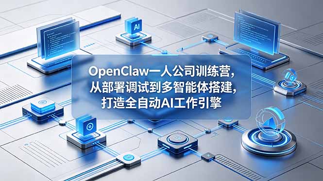 OpenClaw 一人公司训练营，从部署调试到多智能体搭建，打造全自动 AI 工作引擎-资源站