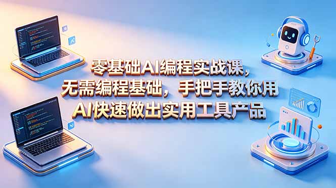 零基础AI编程实战课-更新，无需编程基础，手把手教你用AI快速做出实用工具产品-资源站