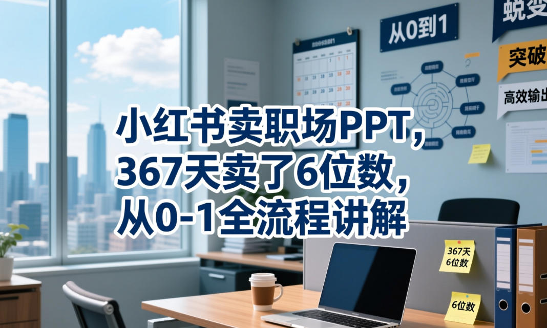 小红书卖职场PPT，367天卖了6位数，从0-1全流程讲解-资源站