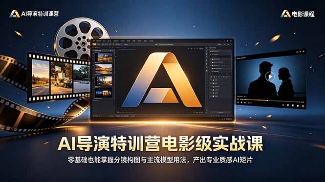 AI导演特训营电影级实战课，零基础也能掌握分镜构图与主流模型用法，产出专业质感AI短片-资源站