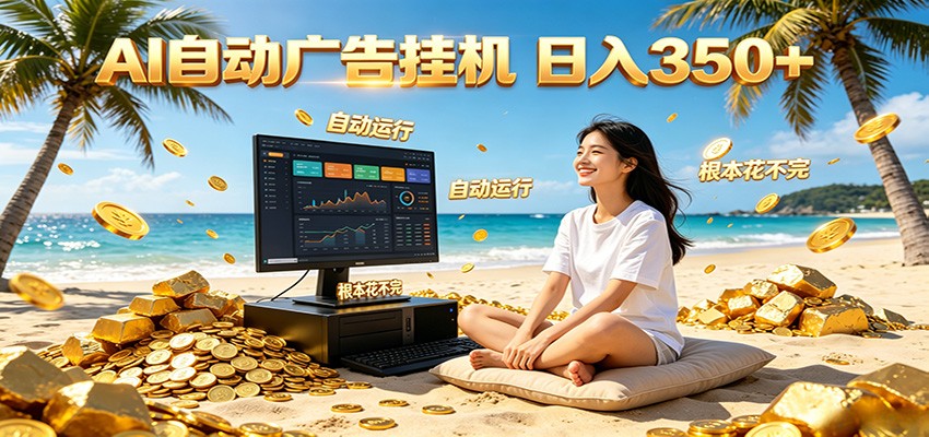 AI自动广告挂机 日入350+ 真正做到躺赚式变现,根本花不完!-资源站