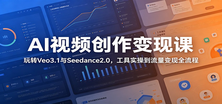 AI视频创作变现课：玩转Veo3.1与Seedance2.0，工具实操到流量变现全流程-资源站