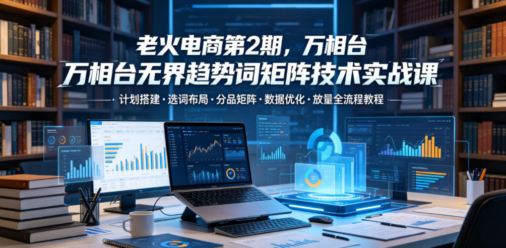 老火电商第2期,万相台无界趋势词矩阵技术实战课,计划搭建・选词布局・分品矩阵・数据优化・放量全流程教程-资源站