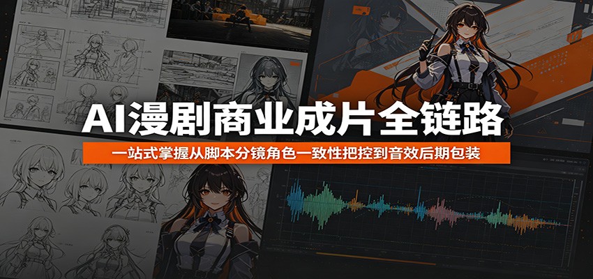 AI漫剧商业成片全链路：一站式掌握从脚本分镜角色一致性把控到音效后期包装-资源站