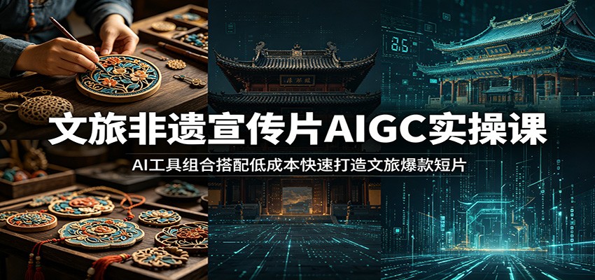 文旅非遗宣传片AIGC实操课：AI工具组合搭配低成本快速打造文旅爆款短片-资源站