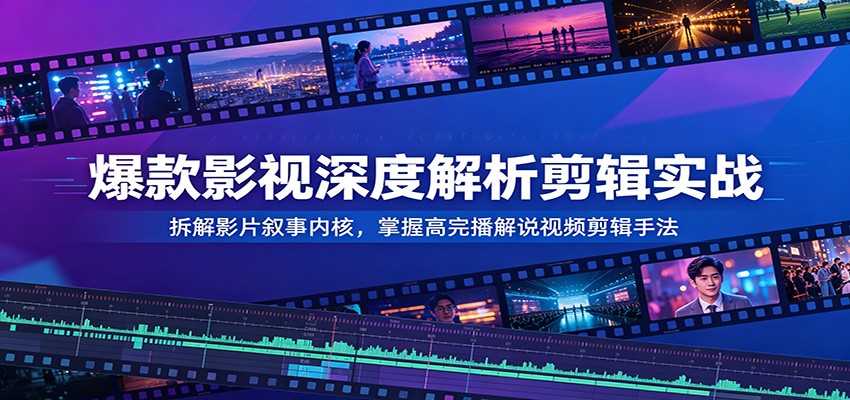 爆款影视深度解析剪辑实战：拆解影片叙事内核，掌握高完播解说视频剪辑手法-资源站