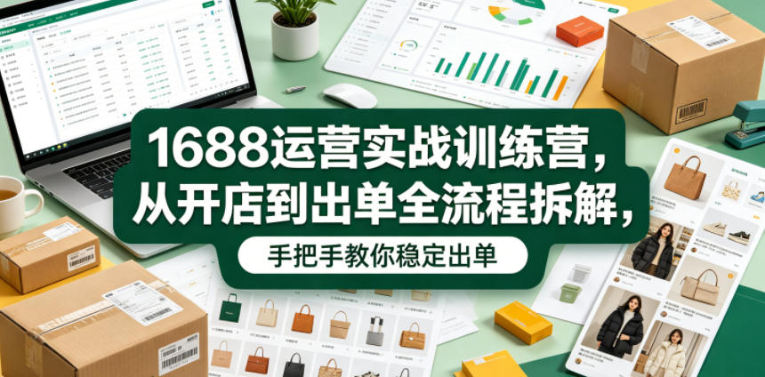 1688运营实战训练营，从开店到出单全流程拆解，手把手教你稳定出单(更新0620)-资源站