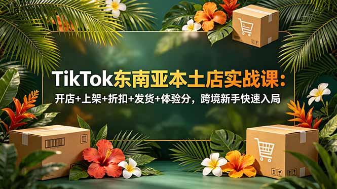 TikTok东南亚本土店实战课：开店+上架+折扣+发货+体验分，跨境新手快速入局-资源站