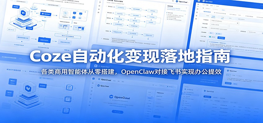 Coze自动化变现落地指南：各类商用智能体从零搭建，OpenClaw对接飞书实现办公提效-资源站