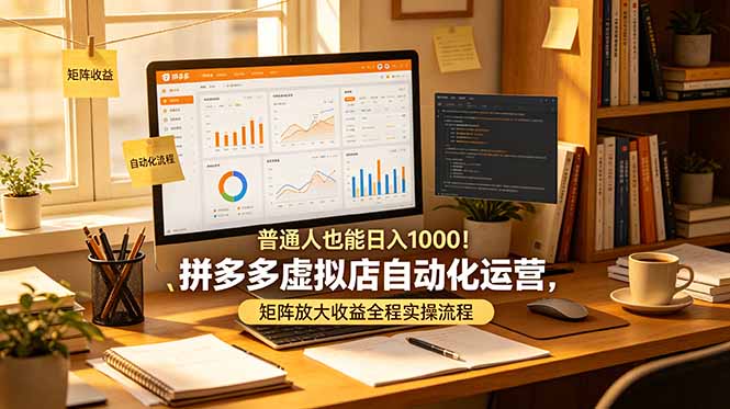 普通人也能日入 1000！拼多多虚拟店自动化运营，矩阵放大收益全程实操流程-资源站