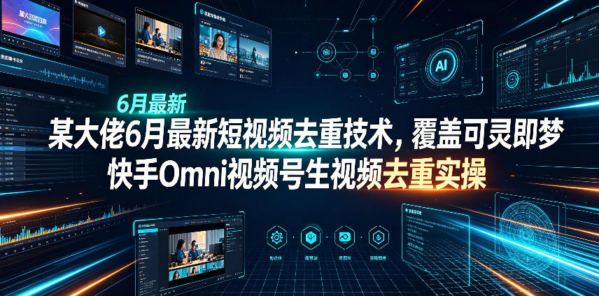 某大佬6月最新短视频去重技术，覆盖可灵即梦快手Omni视频号生视频去重实操-资源站