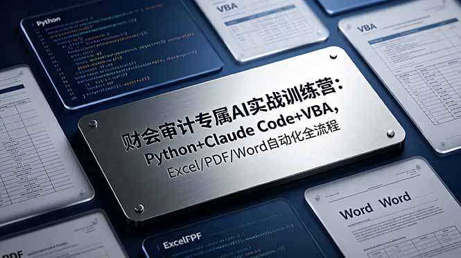 财会审计专属 AI实战训练营：Python+Claude Code+VBA，Excel/PDF/Word自动化全流程-资源站
