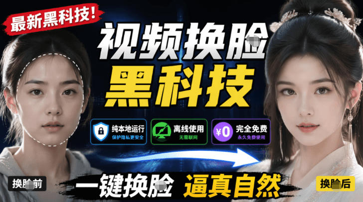 AI人工智能如此夸张？一键视频换Lian黑科技，纯本地离线运行，本地视频换Lian娱乐工具，AI FaceSwap-资源站
