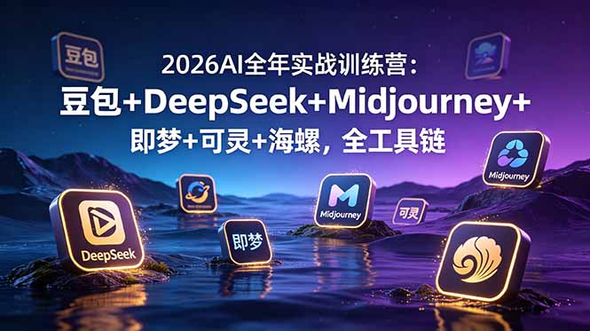 2026AI全年实战训练营：豆包+DeepSeek+Midjourney+即梦+可灵+海螺，全工具链-资源站