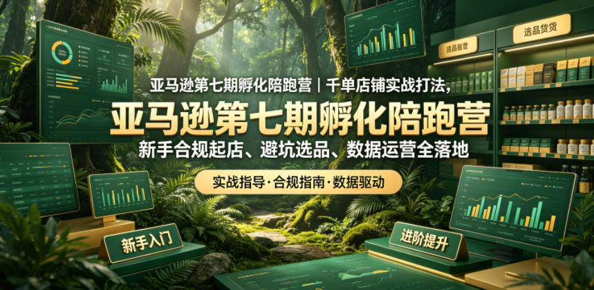 亚马逊第七期孵化陪跑营｜千单店铺实战打法，新手合规起店、避坑选品、数据运营全落地(更新0625)-资源站