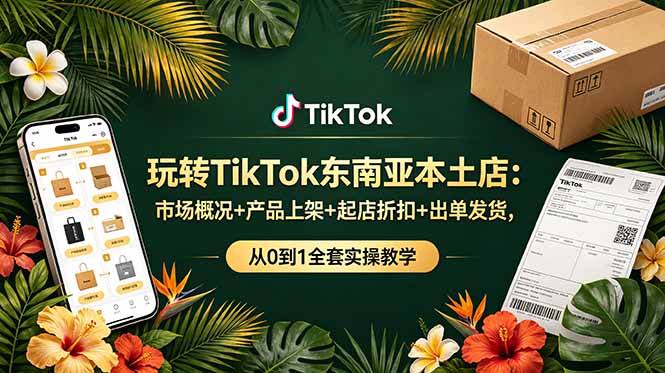 玩转TikTok东南亚本土店：市场概况+产品上架+起店折扣+出单发货，从0到1全套实操教学-资源站