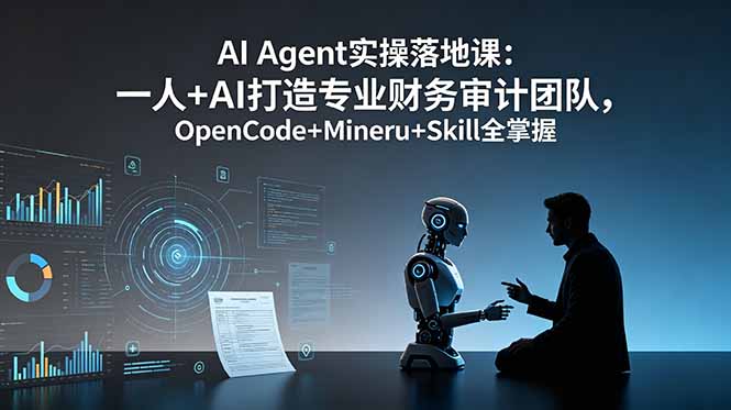 AI Agent实操落地课：一人+AI打造专业财务审计团队，OpenCode+Mineru+Skill全掌握-资源站