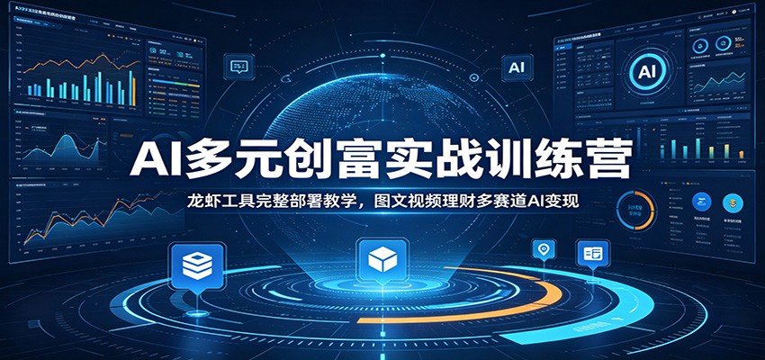 AI多元创富实战训练营：龙虾工具完整部署教学，图文视频理财多赛道AI变现-资源站