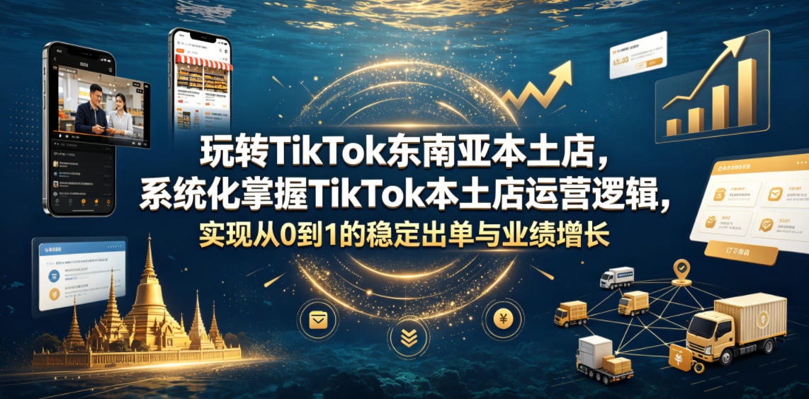 玩转TikTok东南亚本土店，系统化掌握TikTok本土店运营逻辑，实现从0到1的稳定出单与业绩增长-资源站